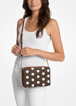 Жіноча сумка кросбоді jet setction michael kors з принтом