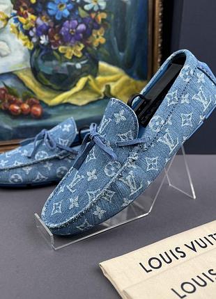 Louis vuitton driver moccasins lv monogram мужские мокасины оригинал 41.5 eur