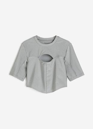 H&m сріблястий топ із вирізом