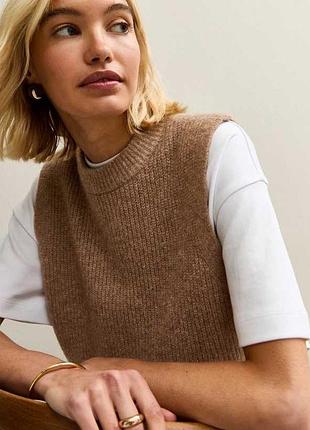 Тепла жіноча жилетка з вовною колір капучино h&m 🤎☕️