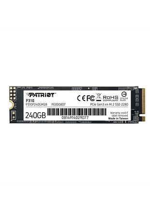 Накопичувач ssd m.2 patriot p310 240gb nvme 2280 pcie 3.0 3d tlc