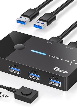 Usb 3.0 комутатор для двох комп'ютерів, що спільно використовують пристрої usb c та usb a, usb-комутатор для спільного використання двох портів