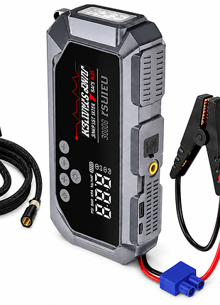 Пускозарядний пристрій k3 з компресором 150 psi, power bank та led-ліхтарем