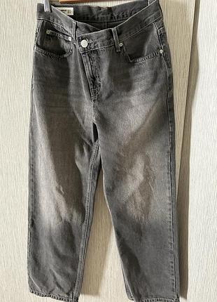 Джинси прямі ankle сірі pull&bear