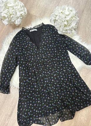 Платье zara сукня zara цветочный принт