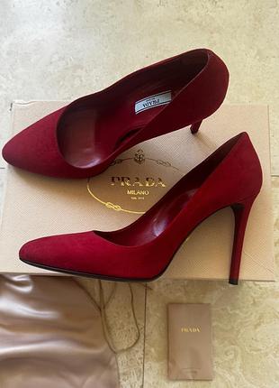 Замшеві човники prada