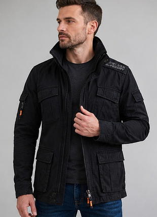 Мужская демисезонная куртка superdry cargo черная m / 46
