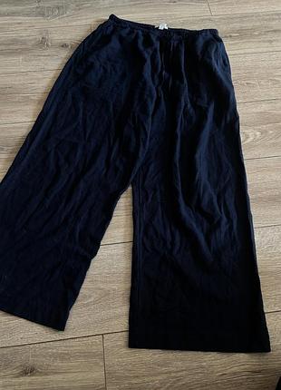 Льняні штани палаццо m&s l/ xl