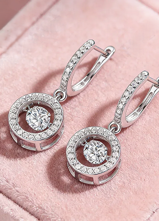 Сережки з муассанітами "dancing diamonds". муассаніт