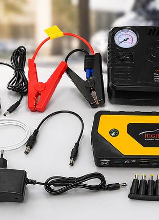 Пускозарядний пристрій jump starter 9980 маг з компресором у кейсі