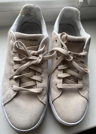 Женские кроссовки skechers 37р, бежевые, замшевые