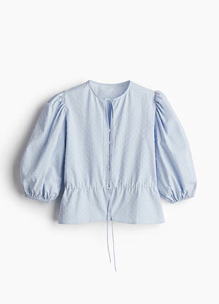Красивая хлопковая блуза с рукавами буфами от h&amp;m