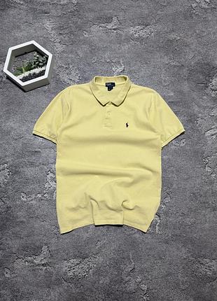 Поло polo ralph lauren оригинал желтое футболка тенниска ральф лорен с синим логика