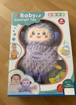 Baby comfort toy monkey, м’яка музична іграшка-мавпочка