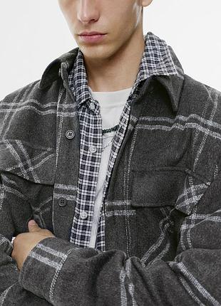 Тепла куртка сорочка pull&bear l 3