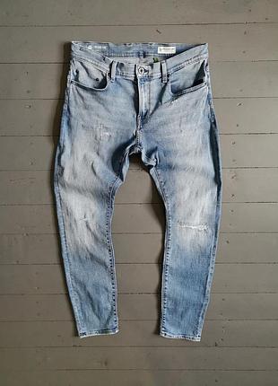 Джинсы g-star raw rewend fwd зауженные голубые мужские skinny diesel