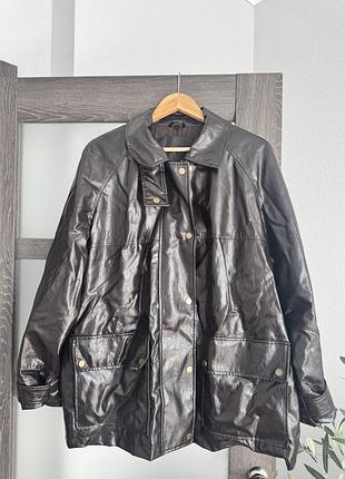 Куртка zara з еко-шкіри, жіноча , розмір xl, утеплена