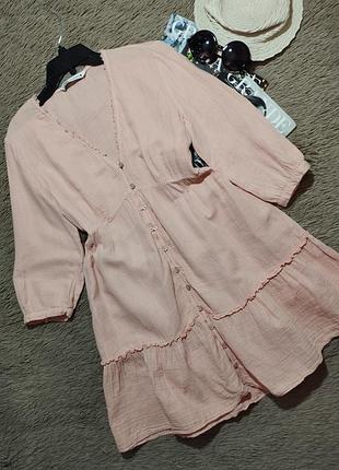 Красивое платье из муслина zara/платье на пуговицах 
/сарафан