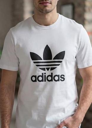 Футболка adidas originals оригинал белая с логотипом trefoil размер xl