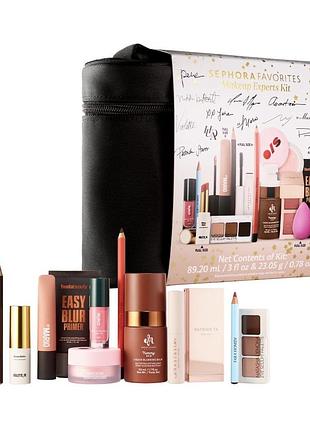 Подарунковий набір косметики sephora favorites makeup experts value set палетка natasha denona тіні makeup by mario румʼяна patrick ta гель для брів