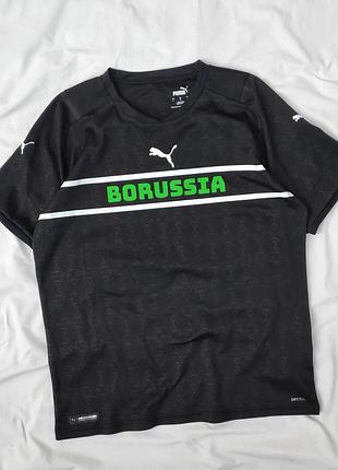 Чорна чоловіча футболка з логотипом на грудях ✨ puma borussia monchengladbach✨ 2021/2022 футболка