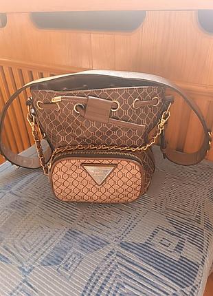 Сумка-торба river island з монограмою / bucket bag! + подарок.