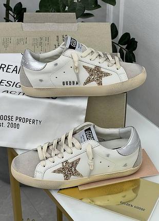 Женские белье блестящие кеды кроссовки голден гус гуз супер стар golden goose ggdb super star