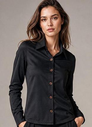 Эластичная с блеском ✨ garry jeans co 🖤 черная женская рубашка 👔 винтажная приталенная блузка y2k