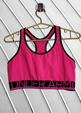 Женский розовый спортивный топ under armour m 46 оригинал андер армор топ с логотипом на резинке для спорта фитнеса 46
