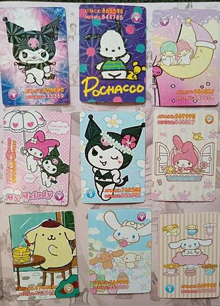 Детские коллекционные карты kuromi, stich, paw patrol, куроми, щенячий патруль, стёжка