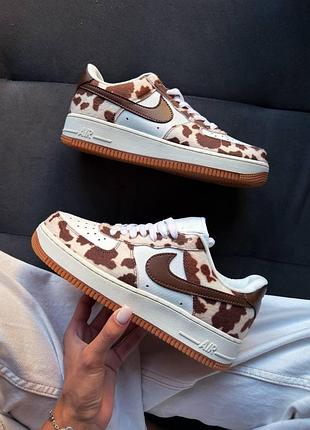 Nike air force 1 cow print field brown