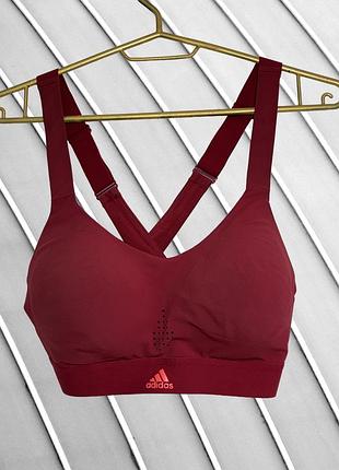 Жіночий бордовий спортивний топ adidas m 46 оригінал адідас топ з високою фіксацією регульовані бретелі для фітнесу 46