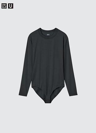 Женское боди airism uniqlo с длинным рукавом