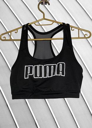 Жіночий чорний спортивний топ puma s 44 оригінал пума базовий чорний топ з логотипом для спорту фітнесу бігу бра 44
