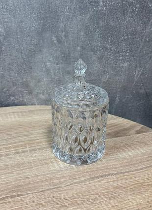 Цукерниця yiwu delisoga скляна з кришкою 7.5х15х9.5 см прозорий hp-4-102