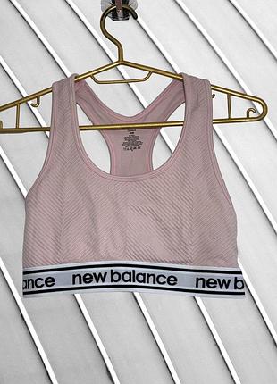 Женский розовый спортивный топ new balance m 46 оригинал Сеньс нежный розовый топ для спорта фитнеса бега бра 46