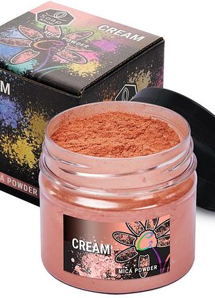 Слюдяний пігментний порошок cream (крем) для смоли мила макіяжу манікюру soap shop банка 57 грам