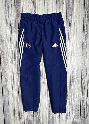 Adidas спортивные штаны оригинал синие s м размер на манжете