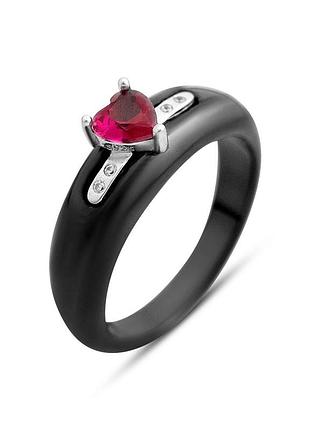 Серебряное кольцо komilfo с керамикой, вес изделия 3,89 гр (60001939) 18 размер