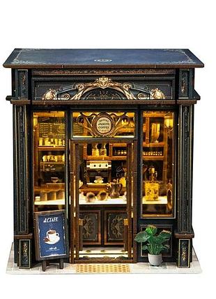 Румбокс кофейня зеленый кристалл roombox jadeite coffee diy miniature house kit интерьерный конструктор xw-03