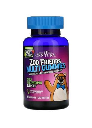 Мелатонин для детей 21st Century zoo friends sleep melatonin 60 жевательных таблеток со вкусом малины