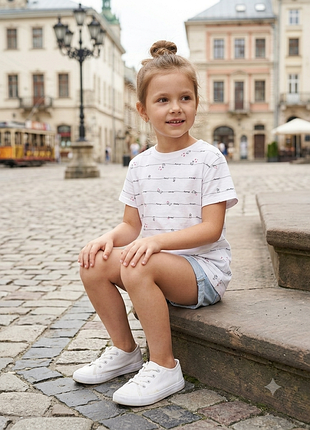 Футболка primark cares xs белая с принтом