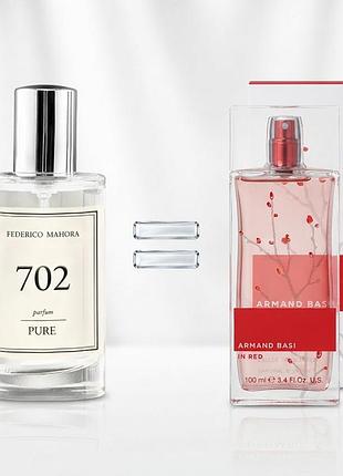Парфуми жіночі fm world pure 702 аромат basi in red armand, 50 мл