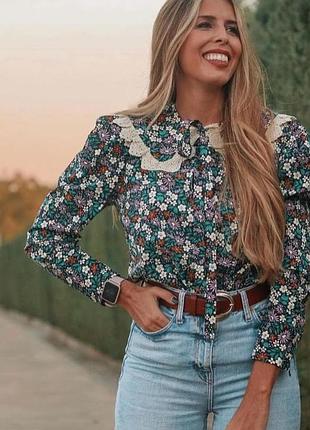 Шикарная хлопковая блуза с акцентным воротником в цветочный принт zara
✨✨✨✨✨✨✨✨✨✨✨✨