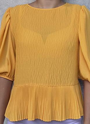 Яскрава жіноча сорочка/блузка теплого жовтого кольору zara