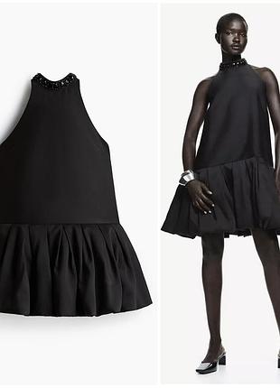 Черное платье мини платье баллон h&amp;m edition