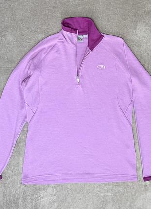 Icebreaker 320 sport merino wool 1/4 шерстяная термо кофта розовая