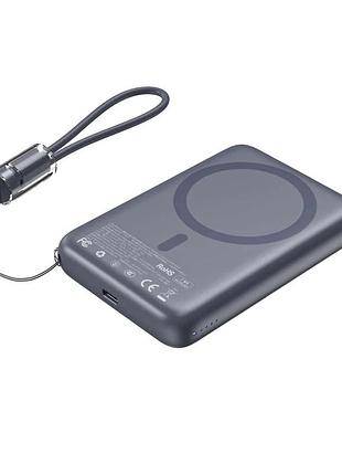 Повербанк 10000mah choetech b862 grey 22.5w qc3.0 pd3.0 бездротова магнітна зарядка magsafe (43-00168)