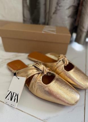 Мюлі zara золоті