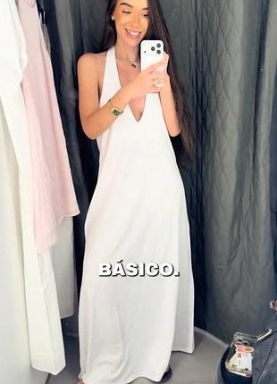 Белое хлопковое длинное платье сарафан pull &amp; bear
👍👍👍👍👍👍👍👍